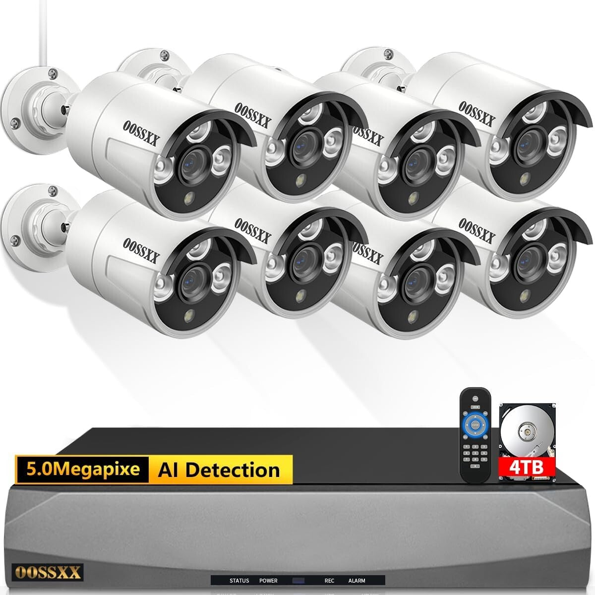 5MP 2.7K Outdoor Security Camera with Night Vision - AI Detection & 4TB Storage