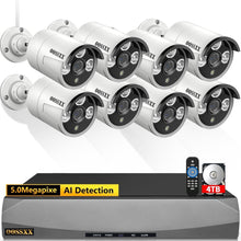 Load image into Gallery viewer, 5MP 2.7K Outdoor Security Camera with Night Vision - AI Detection &amp; 4TB Storage