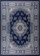 Load image into Gallery viewer, Luxurious Navy Blue/Brown Medallion Area Rug, 5'2"x7'4", for Cozy Living Spaces