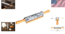 Load image into Gallery viewer, Versatile 18" Marble Rolling Pin with Non-Slip Wooden Handles for Perfect Dough