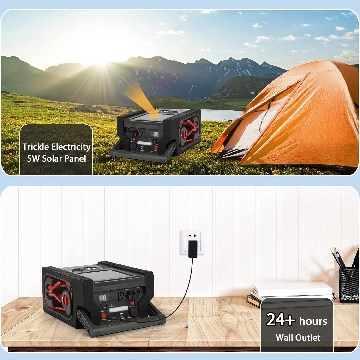 All-in-One Car Jump Starter, Tire Inflator, and Power Source with Solar Recharge