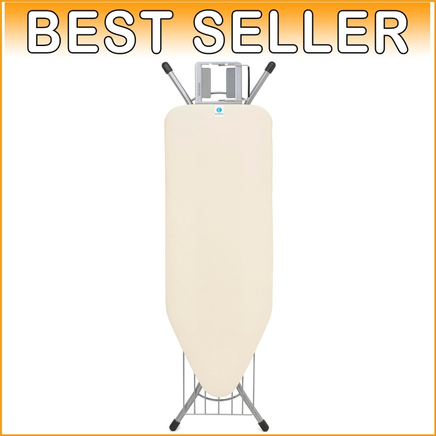 Efficient Ironing Board with 7 Height Options & Child Safety Locks - Ecru