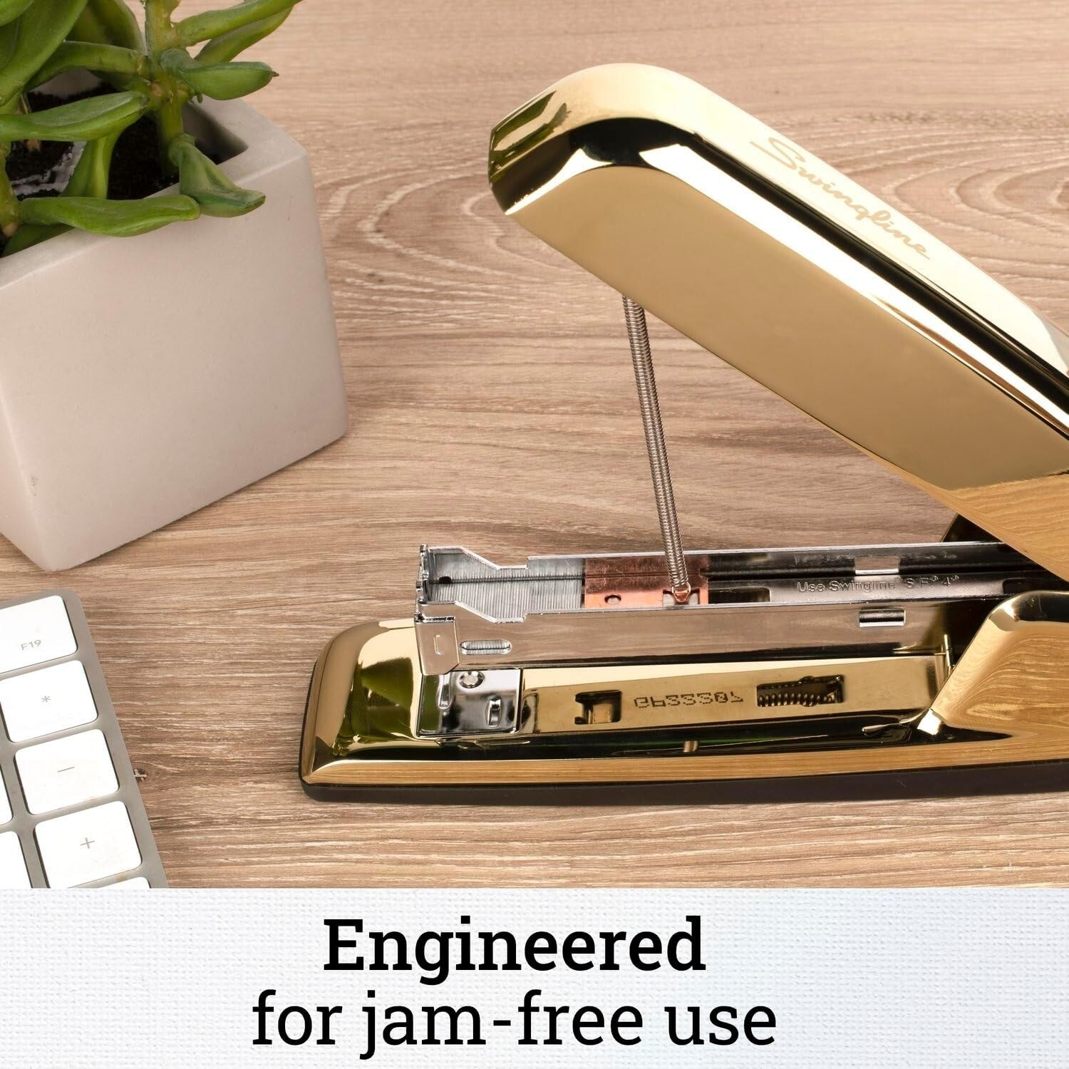 Elegant Gold Metallic Stapler - Heavy-Duty, 30 Sheet, Perfect for Office Use