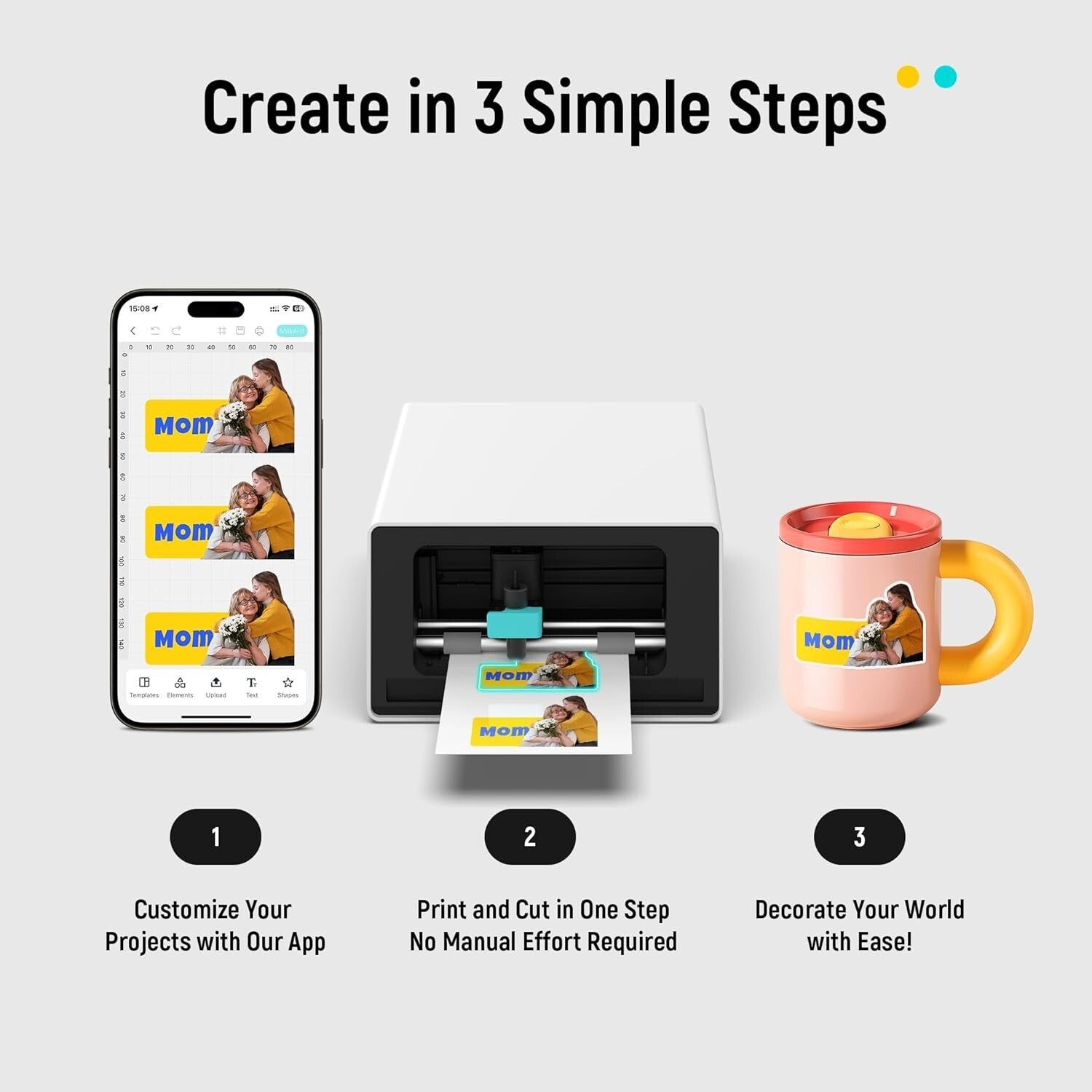 Versatile PixCut S1 Sticker Printer - 300 DPI Vibrant Prints & Accurate Cutting