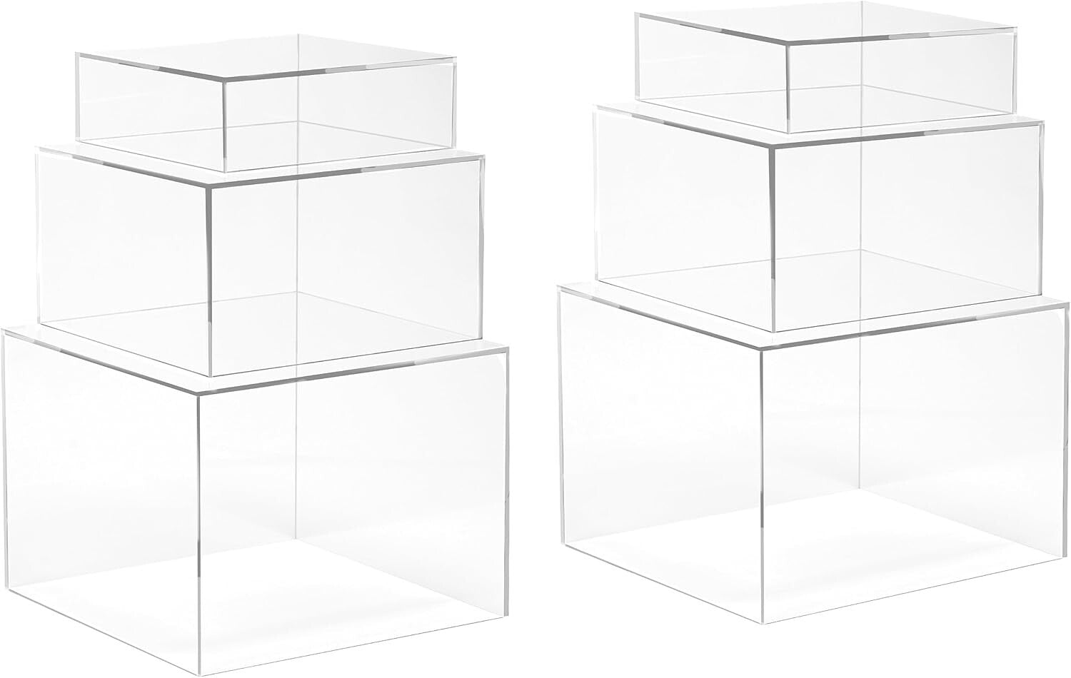 Elegant Crystal Clear Acrylic Cube Risers - Perfect for Home or Office Display