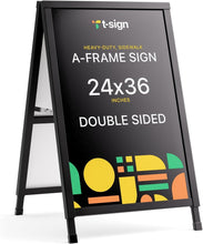 Load image into Gallery viewer, Weatherproof A-Frame Sandwich Board with 2 Corrugated Plastic Posters Included