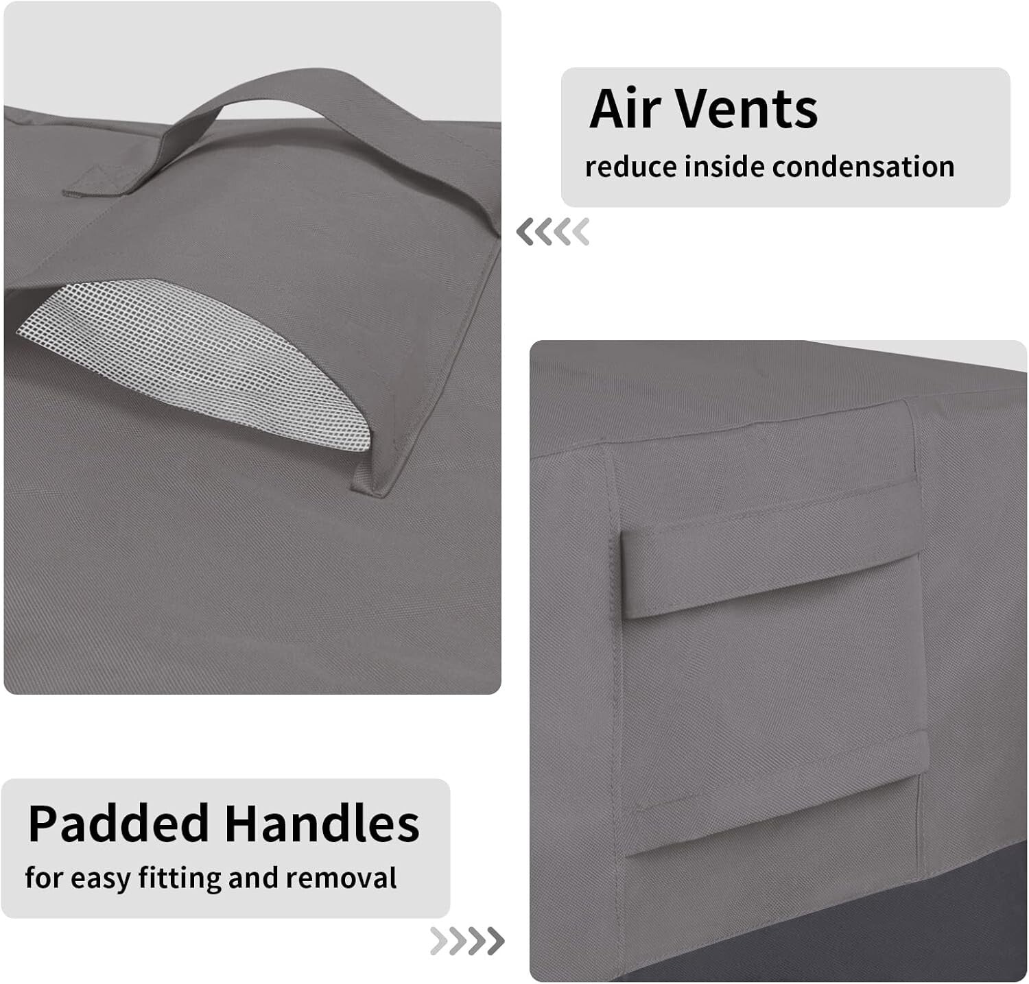 Premium Gray Outdoor Ottoman Covers - Waterproof & Scratch-Resistant 25"x25"x17"