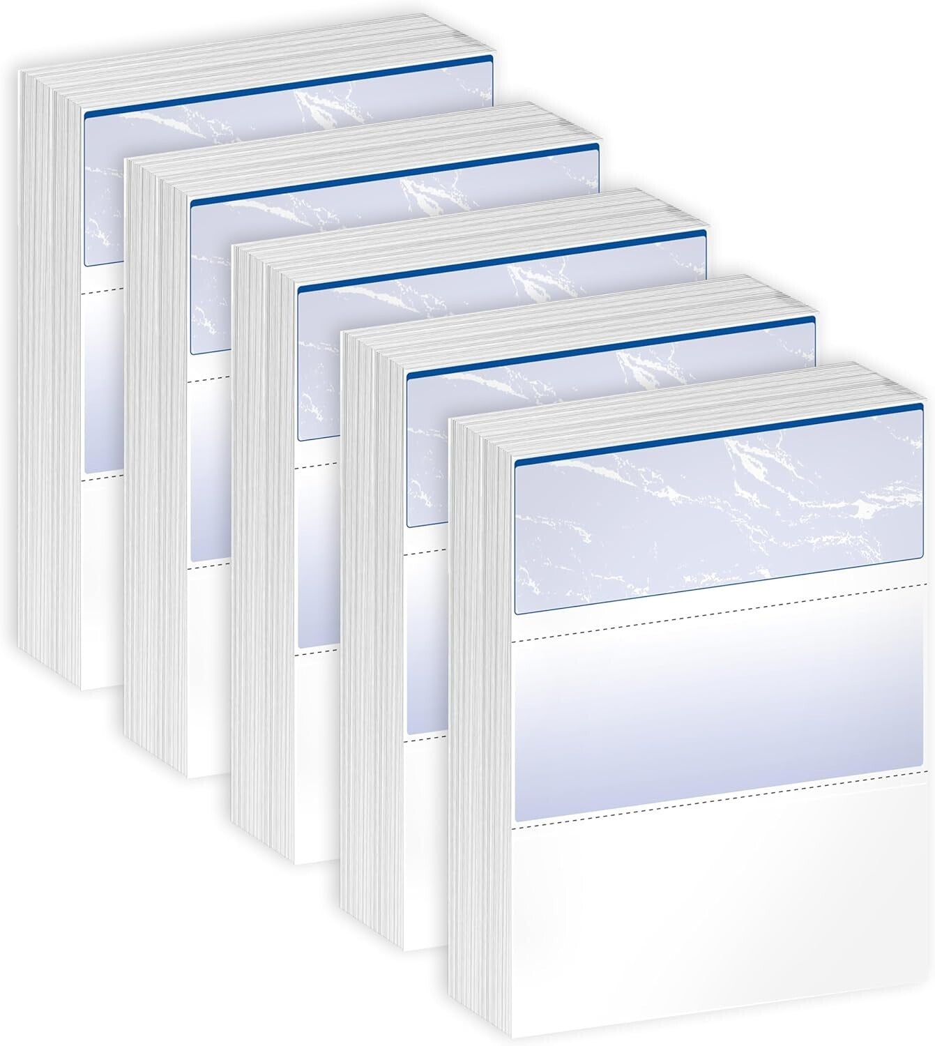 Eco-Friendly 24 lb Blue Marble Top Checks - 2500 Sheets with Anti-Fraud Features