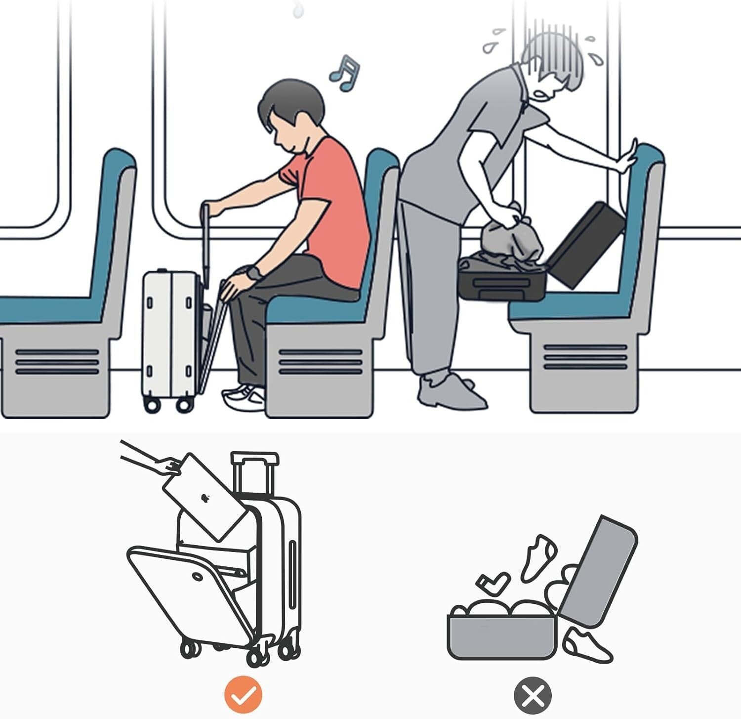 Award-Winning 24'' Hardside Luggage with TSA Lock and Ample Storage - Rock Gray