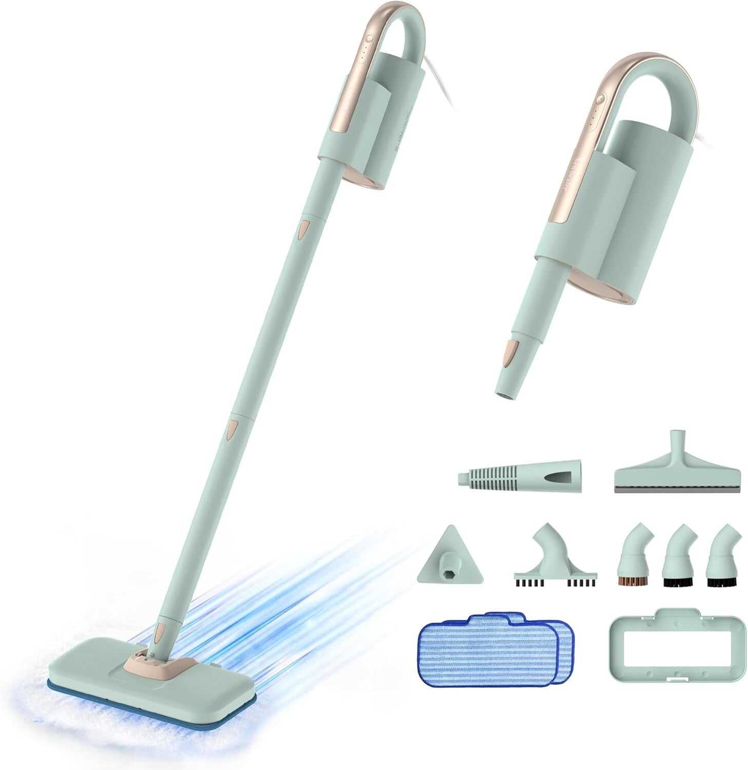 All-in-One 1200W Steam Mop & Handheld Cleaner with 7 Multi-Purpose Attachments