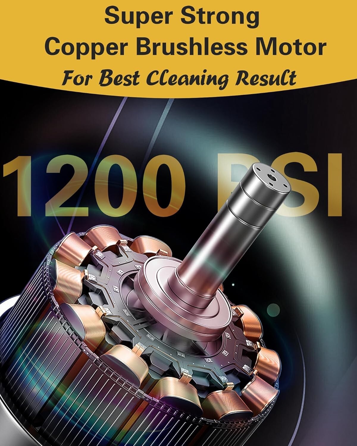 Efficient 1200 PSI Cordless Pressure Washer with Adjustable Nozzle & Battery