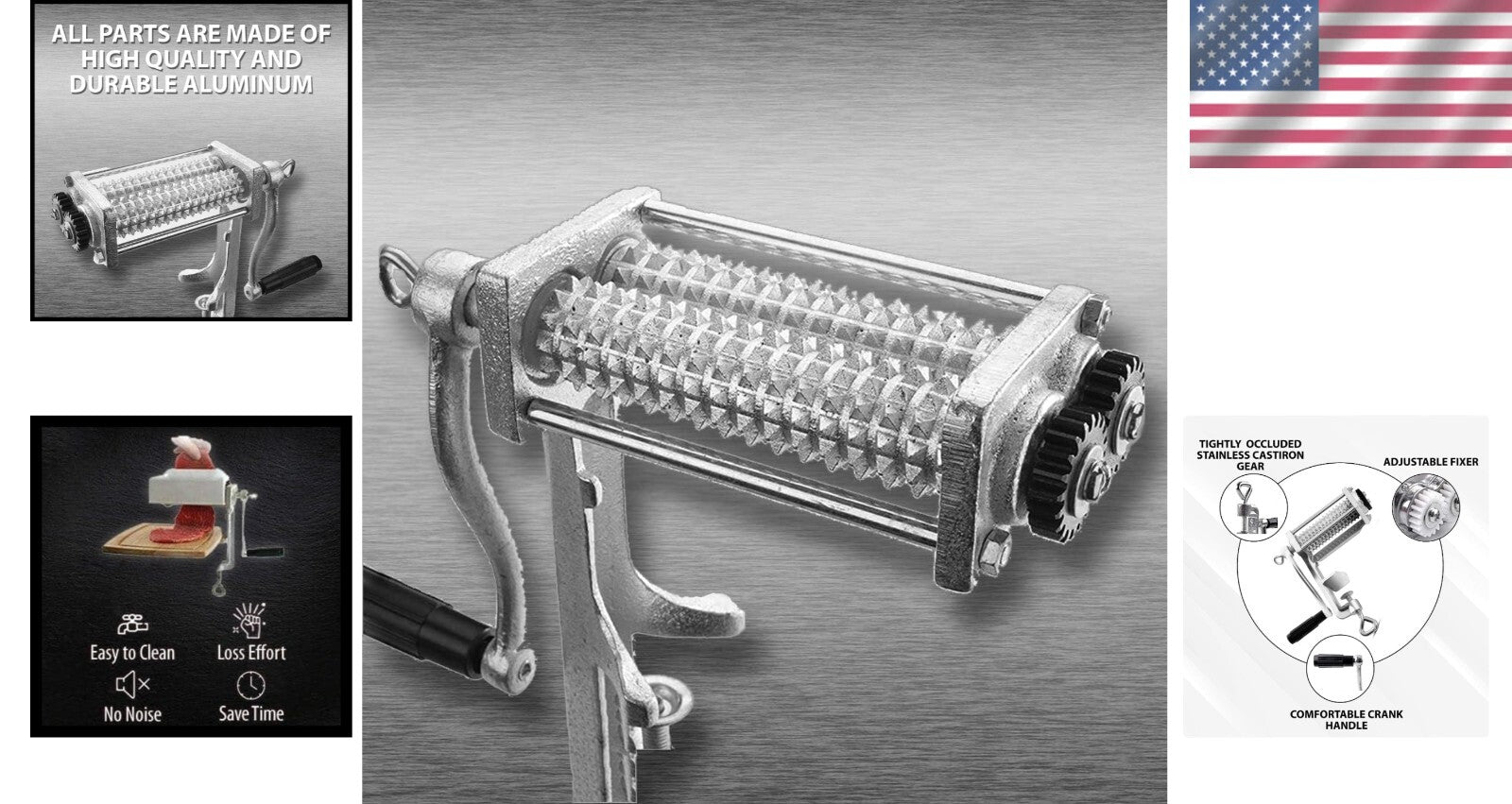 Aluminum Meat Tenderizer Cuber with Safety Cover - Perfect for Marinading