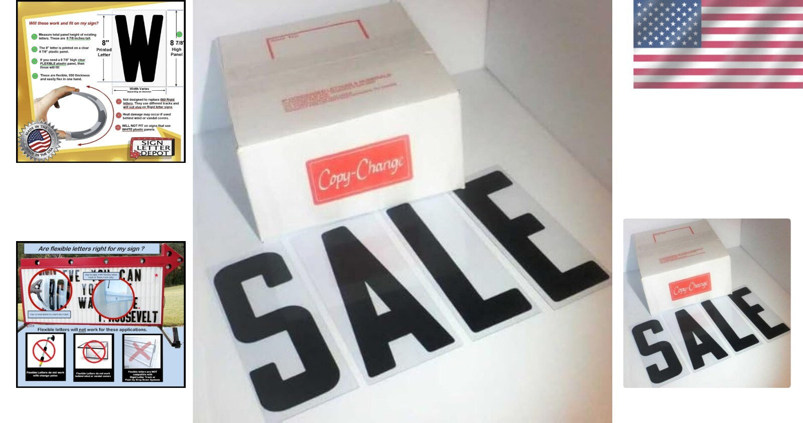 Assorted 8-Inch Flexible Letters & Numbers for Outdoor Road Signs - 300 Pieces