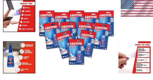 Professional Liquid Super Glue 12 Pack - Precision Nozzle, Quick-Dry Adhesive