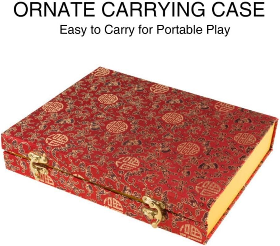 Family-Friendly Mahjong Game Set with 146 Tiles & Beautiful Storage Case