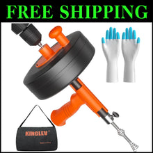 Load image into Gallery viewer, Professional 50ft Flexible Steel Drain Auger with Drill Adapter for Unclogging