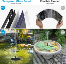 Load image into Gallery viewer, DIY Solar Water Pump Kit for Bird Baths with Long Cable &amp; Multiple Spray Options