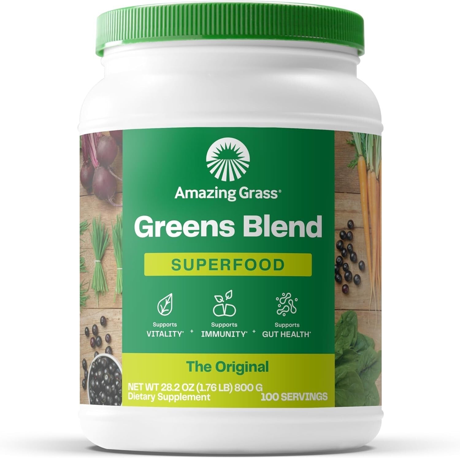 Delicious Organic Super Greens Powder for Daily Health & Wellness - 1.76 lbs