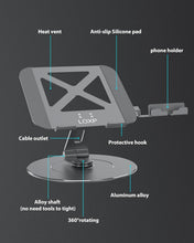 Load image into Gallery viewer, Sturdy 300% Stability Aluminum Laptop Stand for 10-17.3" Laptops with Rotator