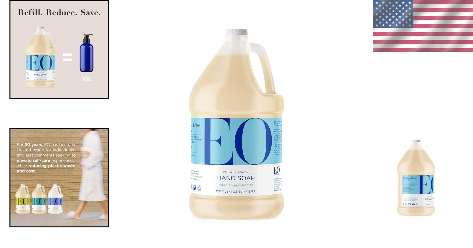 128 Ounce EO Unscented Organic Hand Soap - Nourishing, Biodegradable Formula