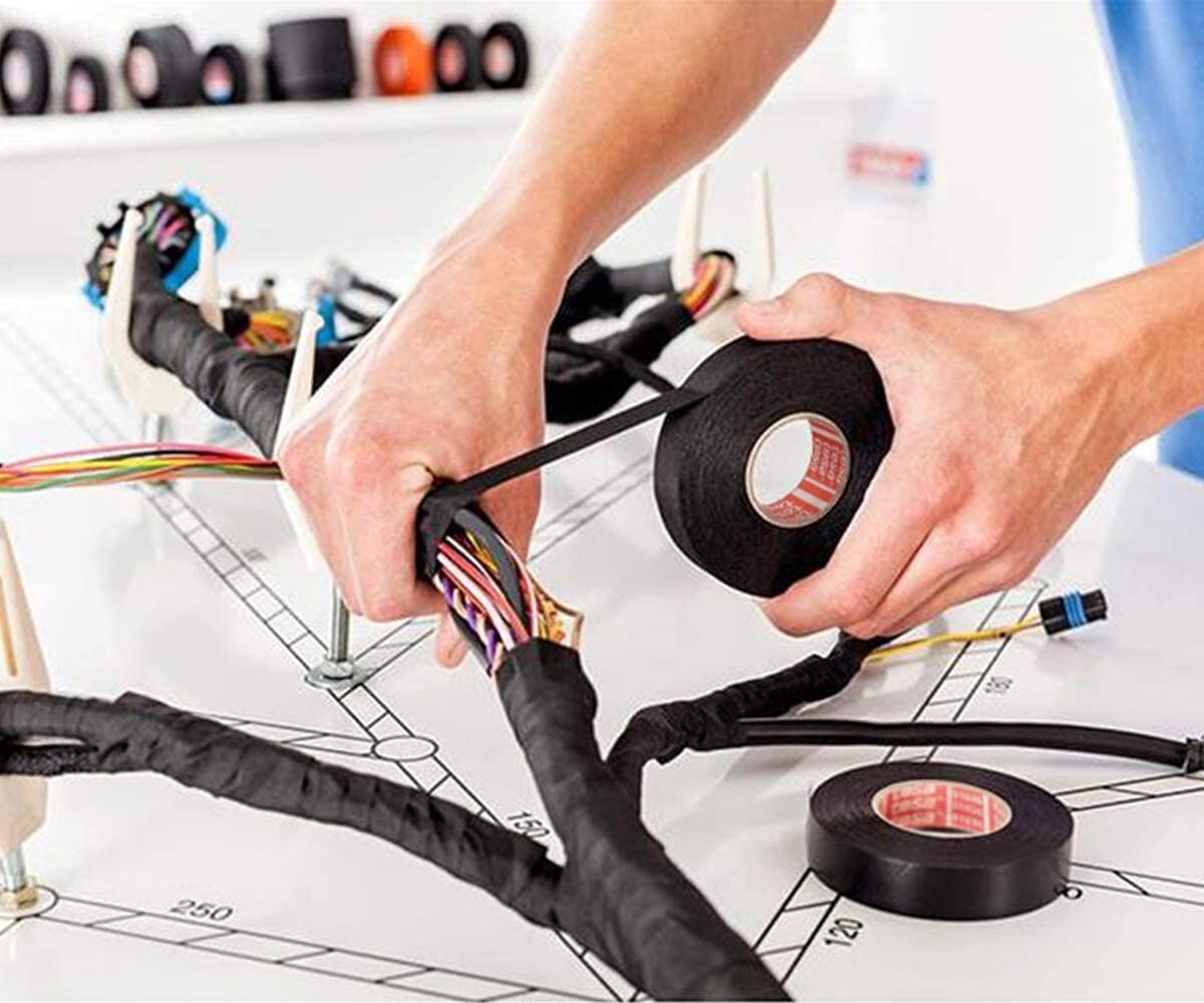 Razor + 8 Rolls of Tesa High Heat Electrical Tape - Superior Wire Protection