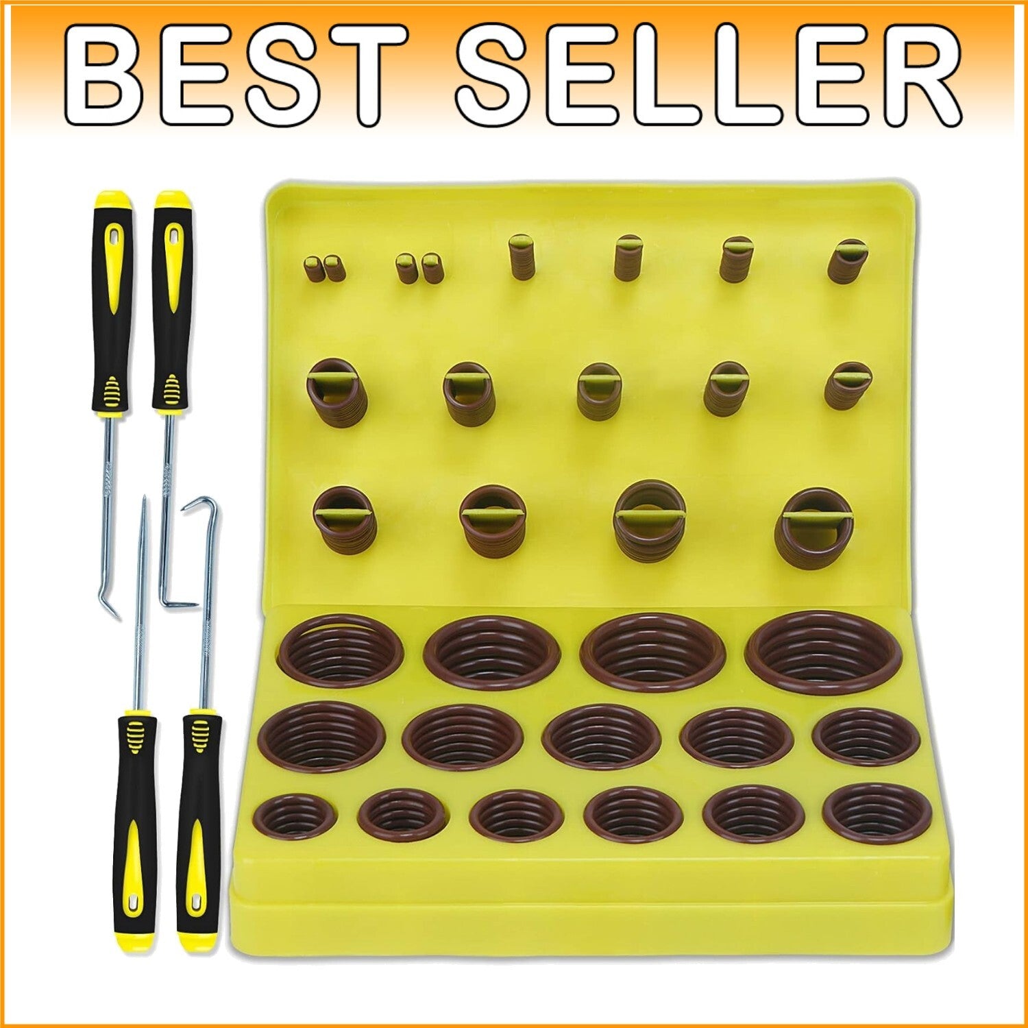Essential 386 PCS Fluorocarbon O Ring Kit – 30 Sizes with Precision Tools