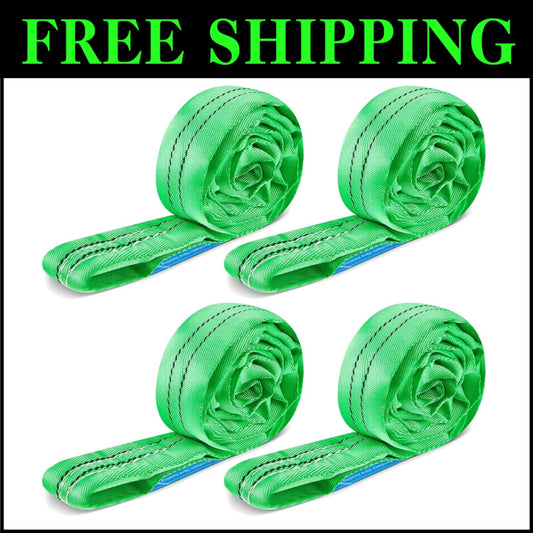 Professional-Grade Lifting Straps - 12 Ft Polyester Slings with 5300 LB Capacity