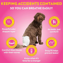 Load image into Gallery viewer, Comfort-Flex Disposable Diapers for Female Dogs, 96 Count - Leak-Proof &amp; Fresh