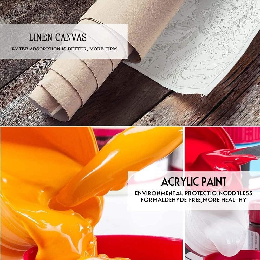 Luxury DIY Acrylic Paint by Number Kit - Framed Octopus Theme for Adults