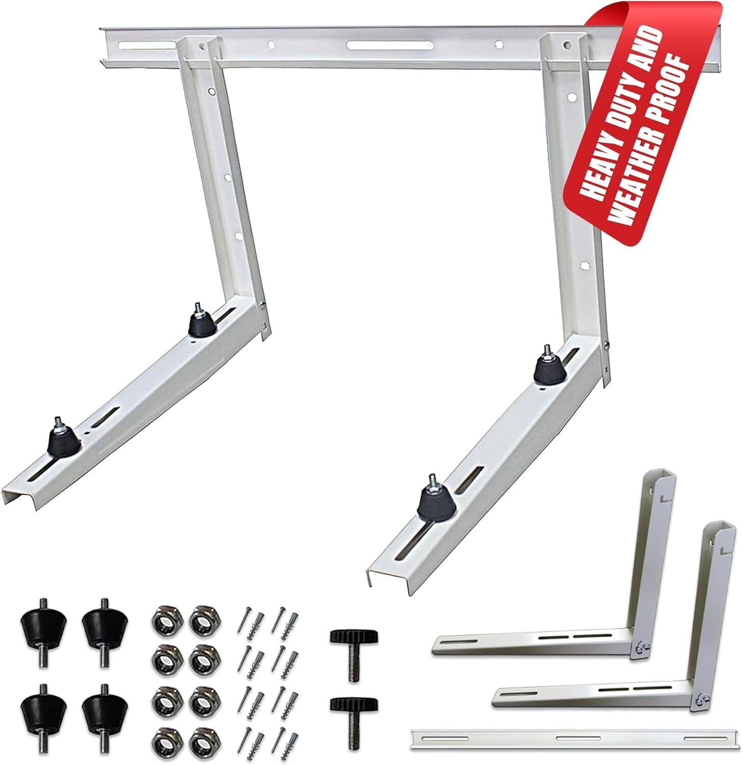 Adjustable Outdoor Wall Mount Bracket for Mini Split Systems - 300 lbs Capacity