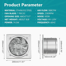 Load image into Gallery viewer, Water-Resistant 10-Inch Garage Exhaust Fan - Efficient Fume Extraction Solution