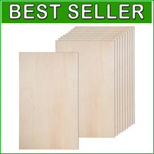 Load image into Gallery viewer, Versatile 12 Pack of Smooth Rectangular Wood Boards for DIY Crafts - 3mm Thick