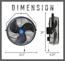 Load image into Gallery viewer, Industrial Grade 18-Inch Wall Fan - High Airflow for Patio, Garage, or Workshop