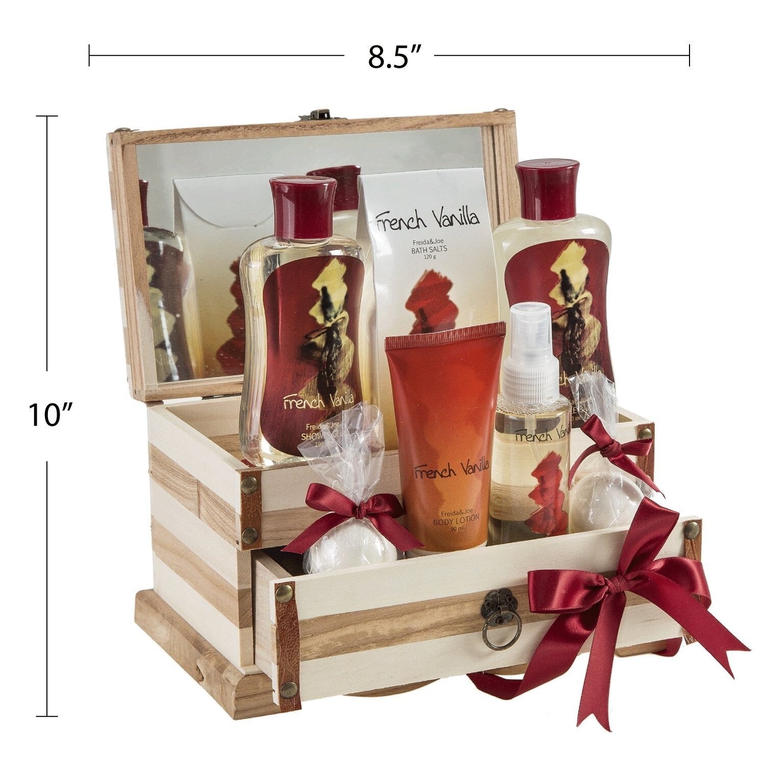 Elegant Wooden Jewelry Box with Vanilla Bath Products – Ideal for All Occasions