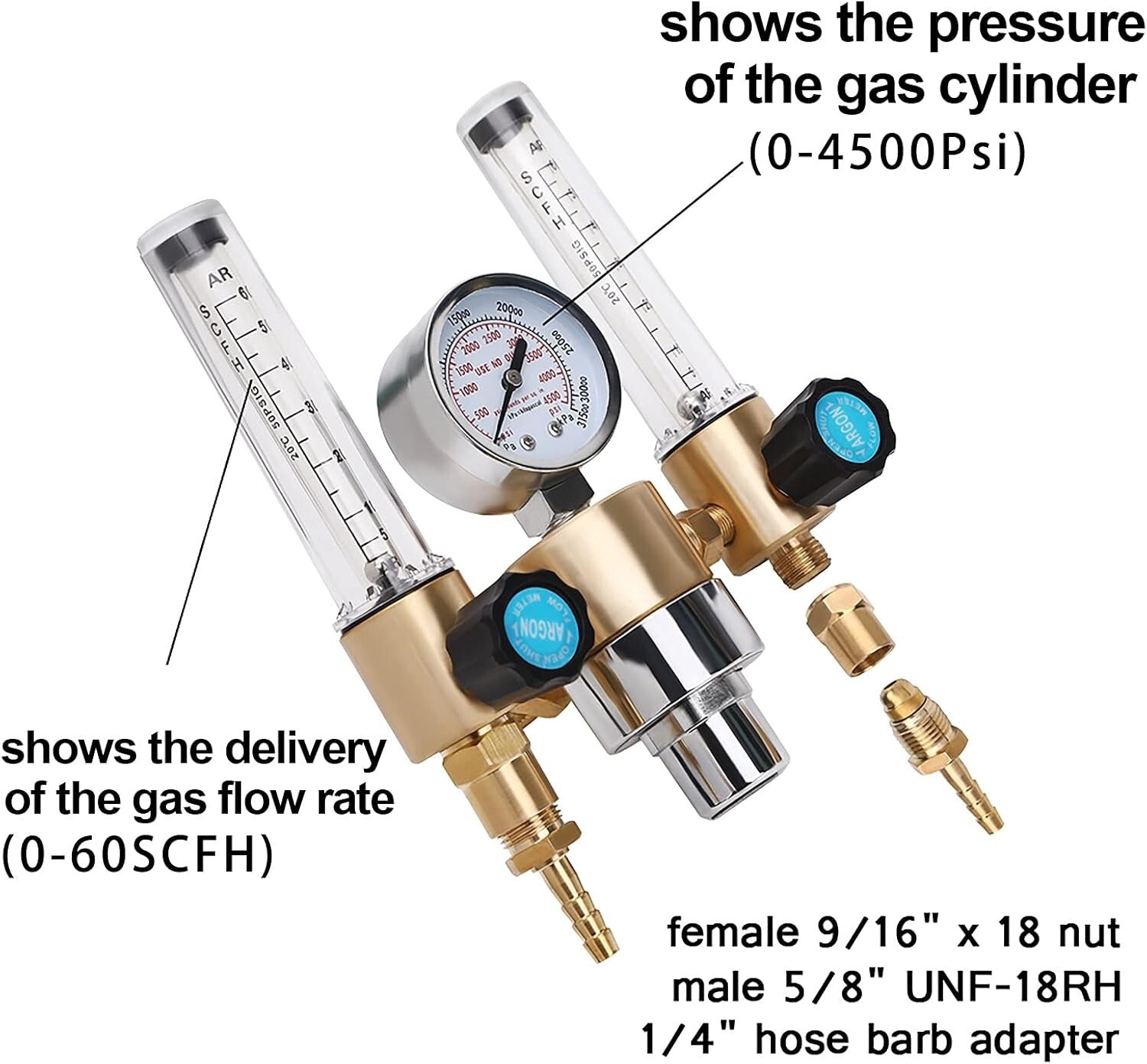 Adjustable Gas Regulator with Pressure Gauge - Perfect for Welding Projects