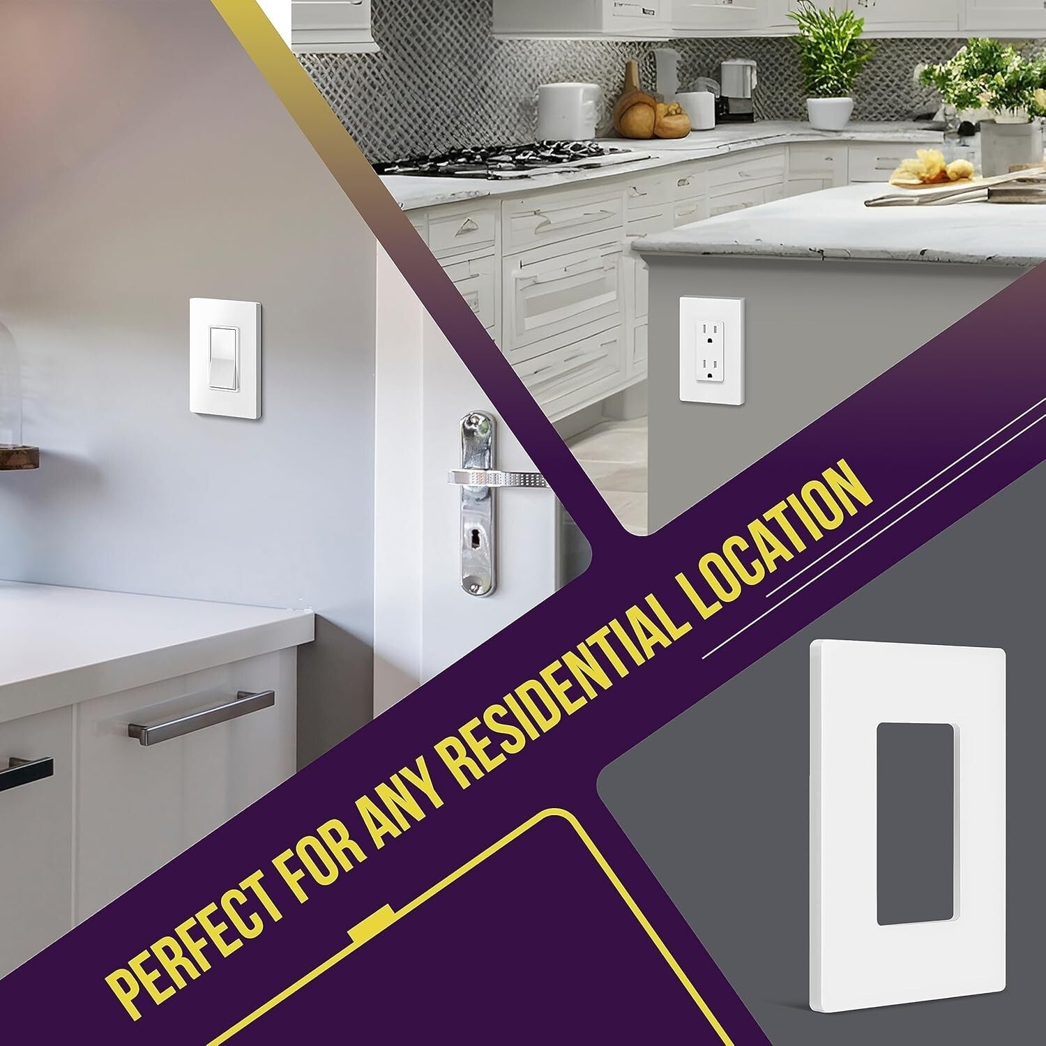 Standard Size Screwless Wall Plates - 40-Pack for Child Safety & Easy Cleaning