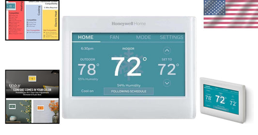 Wi-Fi Programmable Touch Screen Thermostat - Custom Colors, Smart Response Tech