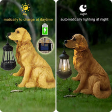 Load image into Gallery viewer, Weatherproof Golden Retriever Outdoor Decoration with Solar Lighting for Gardens