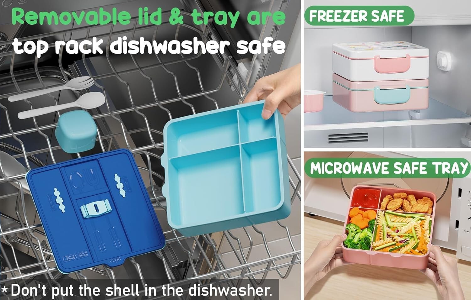 Leak-Proof 4-Compartment Kids Bento Box & Insulated Water Bottle for School Fun