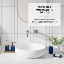Load image into Gallery viewer, Navy Chevron 23PC Bath Set: Shower Curtain, Rugs &amp; Essentials for Stylish Spaces