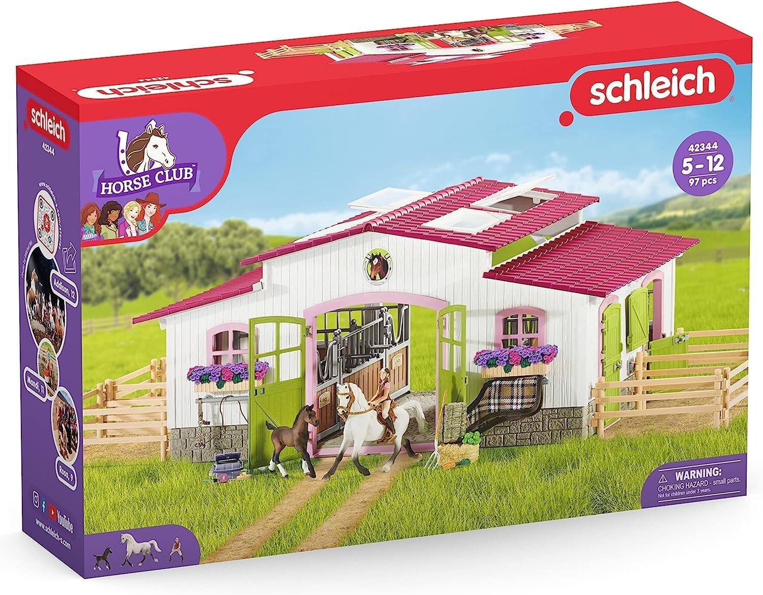 Interactive Horse Toy Set for Kids: 97PC Barn, Horses & Equestrian Accessories