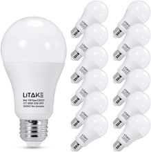 Load image into Gallery viewer, Bright 1600 Lumen Daylight LED Bulbs, 20,000 Hours Lifetime, E26 Base – 12 Pack
