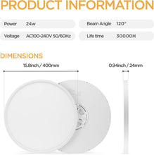 Load image into Gallery viewer, 2 Pack Flush Mount LED Ceiling Lights 15.8" - 240W Equivalent with 3-Tone CCT