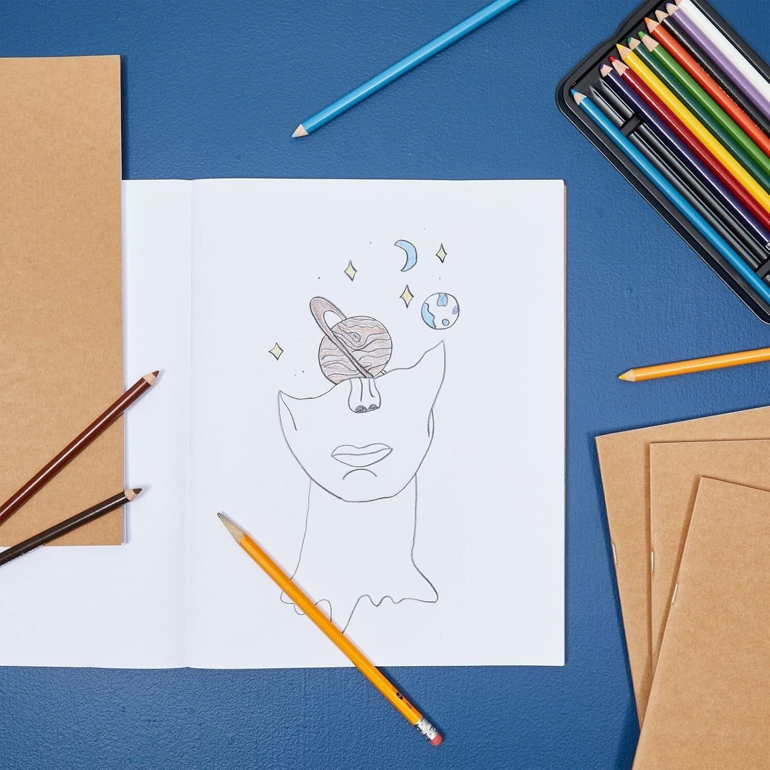 Durable Unlined Kraft Paper Notebooks - 24 Pack for School and Creative Projects