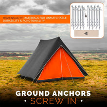 Load image into Gallery viewer, Durable Alloy Steel Ground Stakes – 16-Pack Heavy Duty Anchors for All Weather
