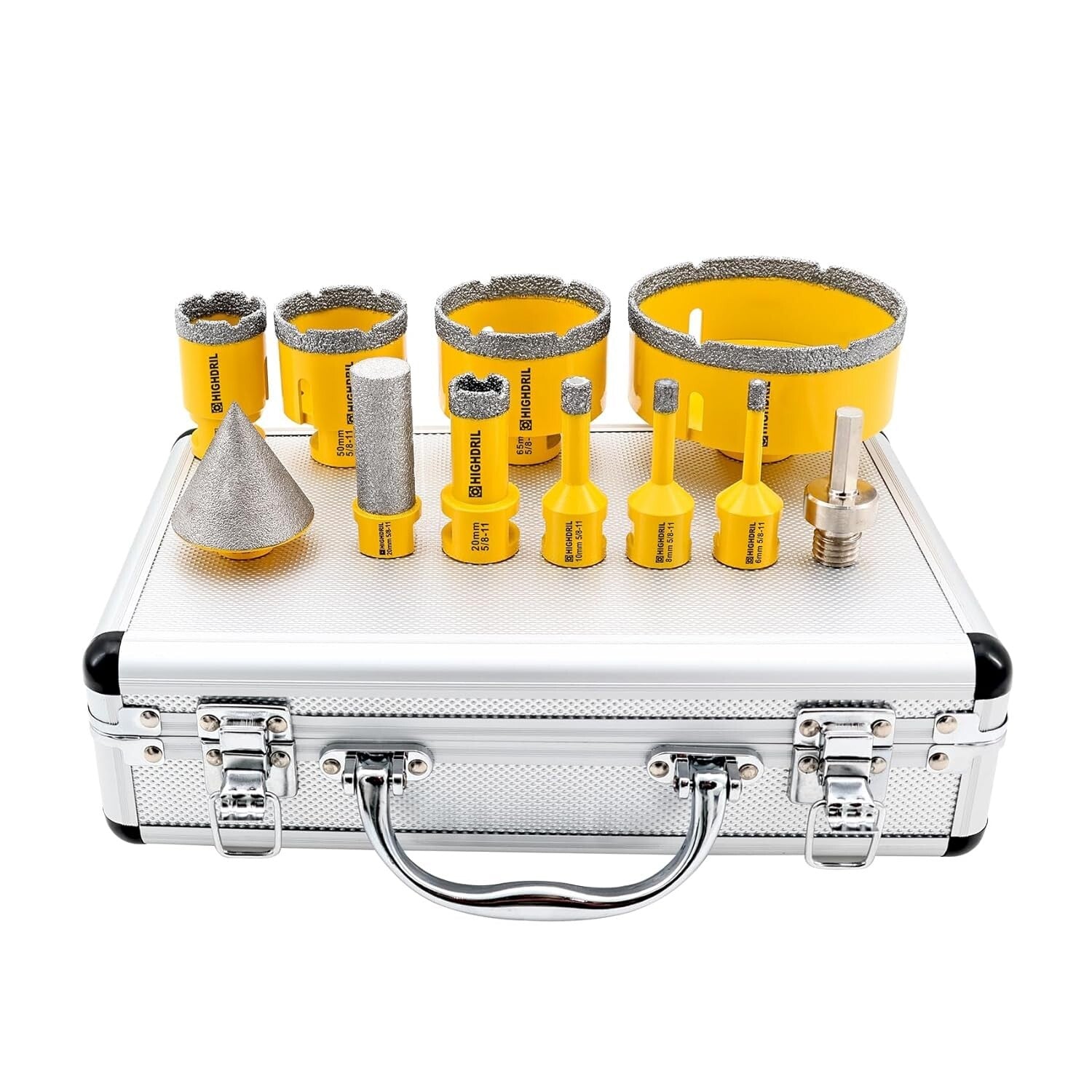 Vacuum Brazed Diamond Drill Bits Kit with Chamfer & Finger Bits - 8 Pieces