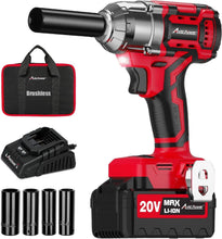 Load image into Gallery viewer, Portable 20V Brushless Impact Gun Kit with Fast Charger and Bright LED Light