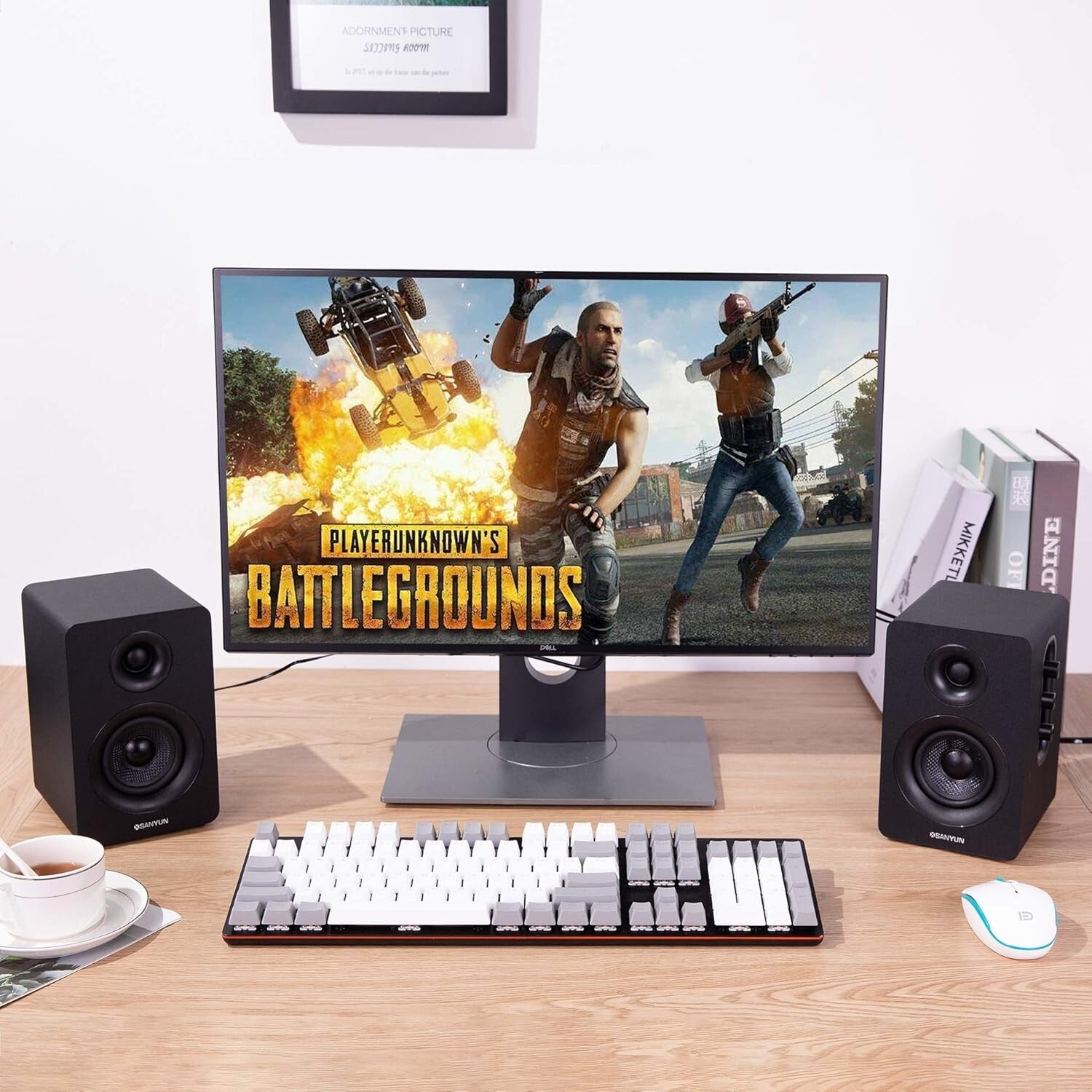 Compact SW208 Bookshelf Speakers - HiFi 60W Dynamic Sound for Gaming & Music