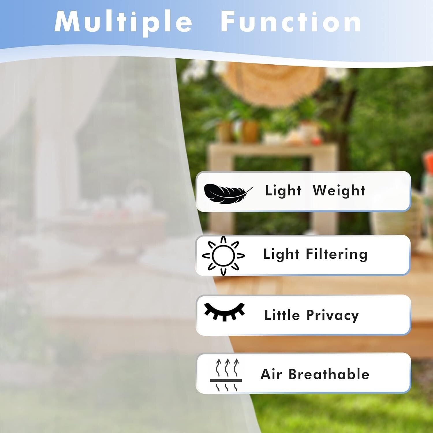 All-Season Waterproof Beige Drapes - 4 Piece Set for Gazebo & Pergola 54x120