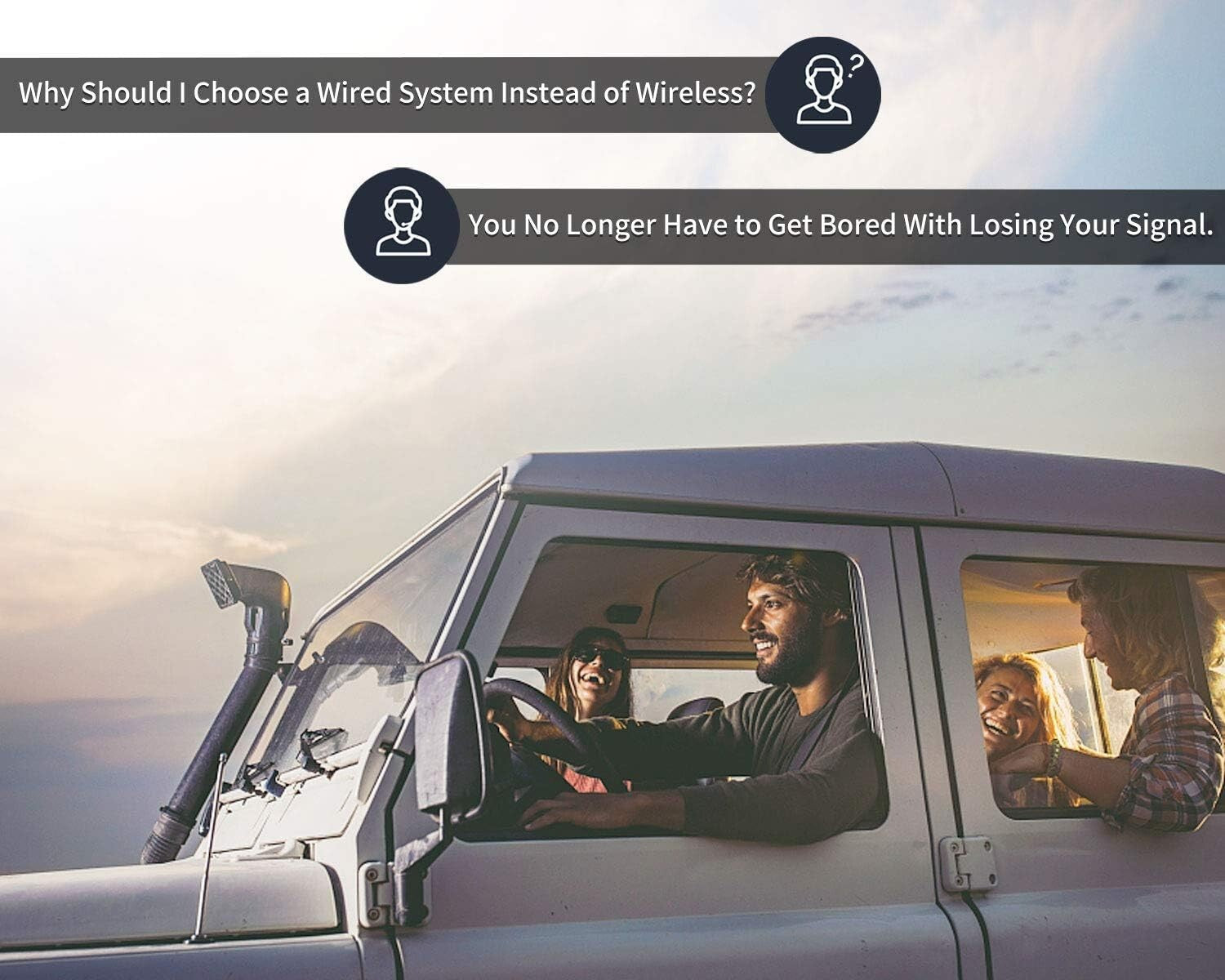 Professional 1080P Wired Backup System, 170° Wide Angle, IP69 Weatherproof